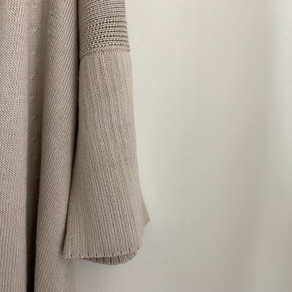 Lafayette 148 Cardigan Sweater Womens Small Tan Open Front Knit Chunky Classic - Picture 4 of 14